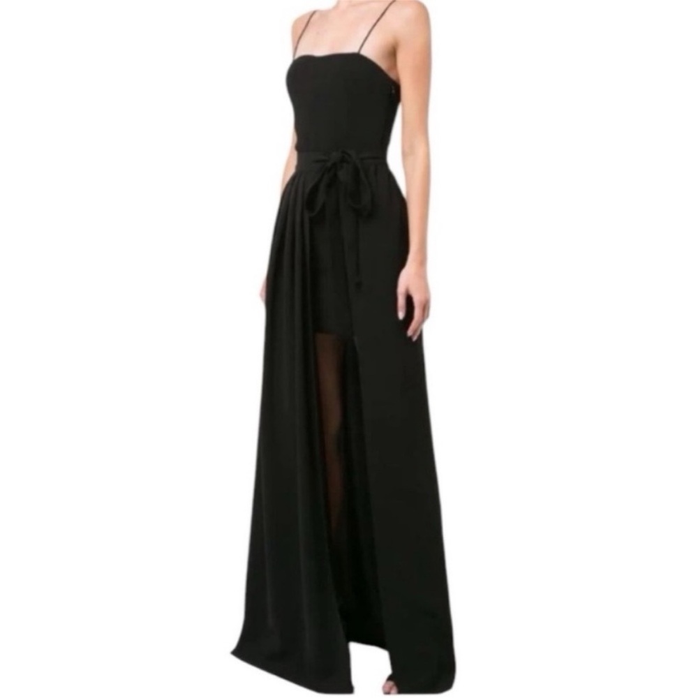Cinq a Sept Black Spaghetti Strap Maxi Gown